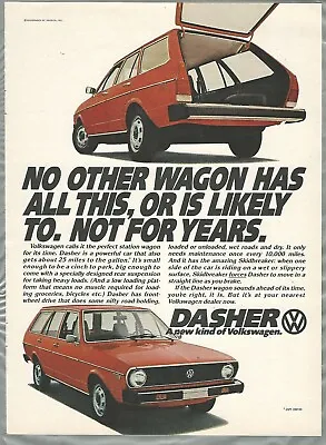 $8.53 • Buy 1974 VOLKSWAGEN DASHER Advertisement, VW Dasher 4-door Wagon