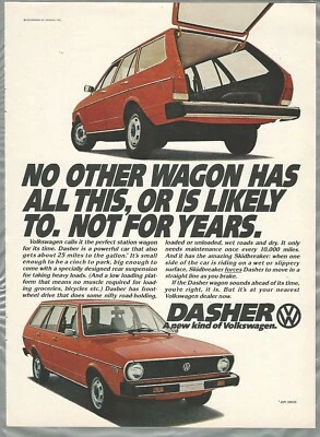 $8.53 • Buy 1974 VOLKSWAGEN DASHER Advertisement, VW Dasher 4-door Wagon