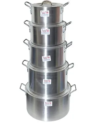 £14.99 • Buy Aluminium Stock Pots Cooking Boiling Pans Deep Dish Catering Stockpots Casserole