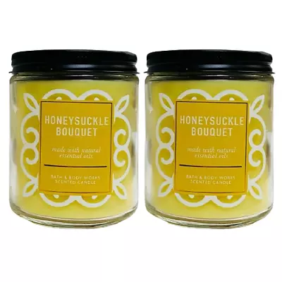 Bath & Body Works  HONEYSUCKLE BOUQUET   1 Wick Candle 7oz (Set Of 2) *NEW* • $19.20