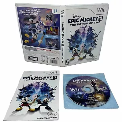 Disney Epic Mickey 2 The Power Of Two Nintendo Wii Complete CIB W/ Case & Manual • $10.99