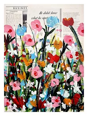 Corbellic Expressionism 12x16 Easter Flowers Vintage Gallery Art Luxury Canvas • $0.98