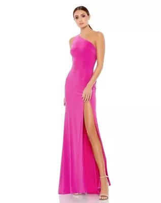 JERSEY ONE SHOULDER DRAPED BACK GOWN Mac Duggal 26512 • $35