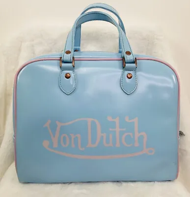 Von Dutch Blue & Pink Bowling Purse • $350