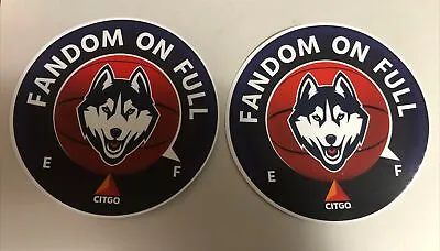 2 UCONN Connecticut Huskies Fandom Citgo 4.75” Round Stickers Decal Window • $2.89