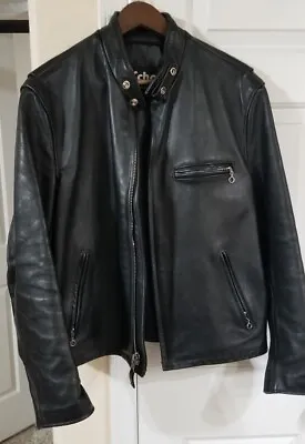 $549.99 • Buy Schott Leather Cafe Racer Motorcycle Jacket 141 L 42 Excellent Condition