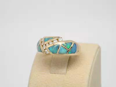 Authentic Kabana 14k Yellow Gold Ring Premium Opal  .24TCW Diamond Size 6 • $3120