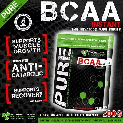 Bcaa Powder 200g Instantised Unflavoured Branch Chain Amino Acids Intra Workout • $24.95