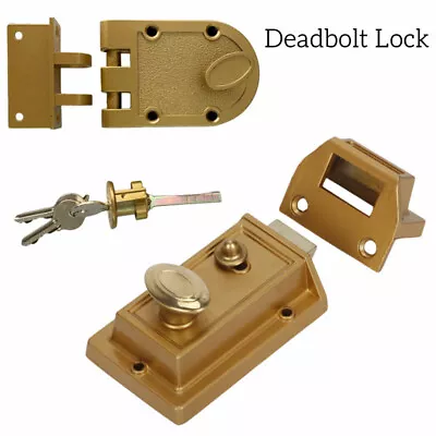 Deadbolt Lock Or Night Latch Deadbolt Inter Locking With Three Key Door Hardware • $22.98
