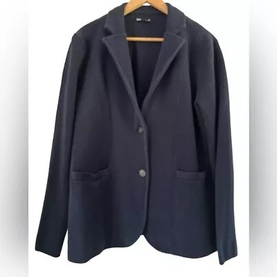 J. Crew Mercantile Button Front Cotton Sweater Blazer In Navy - Size Large • $34.99