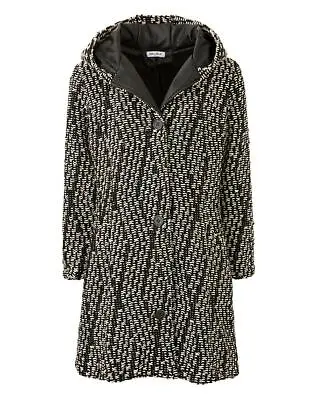 EDEN ROCK LADIES ONDA HOODED COAT BLACK / WHITE SIZE 24 (4XL) NEW (ref 381) SALE • £39.95