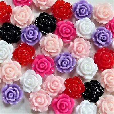 3D Nail Art Flowers  Roses  Pinks White Black Red Fimo Clay Embellishments Craft • £1.85