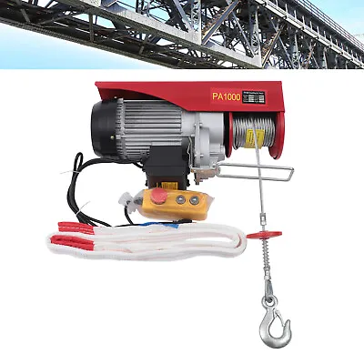 2200LB Electric Wire Cable Hoist Winch Crane Lift Overhead Remote Control PA1000 • $215.26