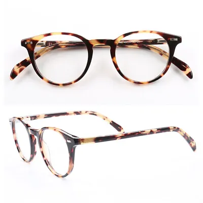 Vintage Round Tortoise Eyeglasses Frames Men Women Classic Full Rim Spectacles • $15.10