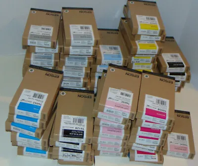 64 USED EMPTY 220ml GENUINE EPSON PRINTER INK CARTRIDGES! STYLUS PRO 7800/9800 • $195.99