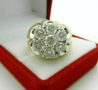 2Ct Round Lab Created Diamond Men's Wedding Cluster Ring 14k Yellow Gold Plated • $95.99