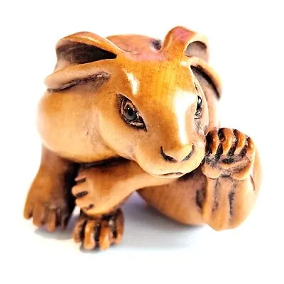 £33.60 • Buy F039 -Collectible 30 Years Old 2   Hand Carved Boxwood Netsuke  - Rabbit
