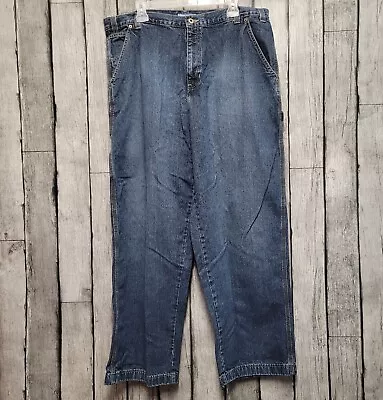 Canyon River Blues Jeans Mens 38x32 Blue Denim Medium Wash Carpenter 100% Cotton • $12.98