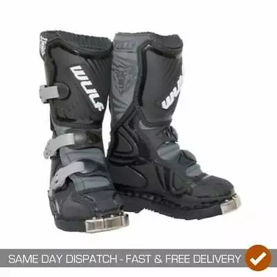 Wulfsport Kids Youth Childrens Cub LA Motocross MX Quad Bike Boots - Black • $111.89