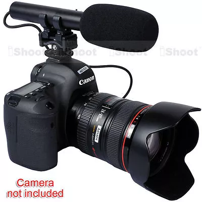 DC/DV Stereo Microphone MIC For Canon Nikon Sony Digital Camera Video Camcorder • £25.79