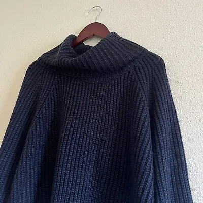 Vanilla Star Navy Blue Knit Cowl Neck Sweater Size Large • $12