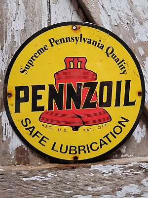 Vintage Pennzoil Porcelain Sign Lubrication Service Station Oil Garage Gasoline • $167.91