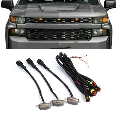 For Chevy Silverado 1500 Front Grille Amber Lens LED Lamp Running Marker Lights • $18.79