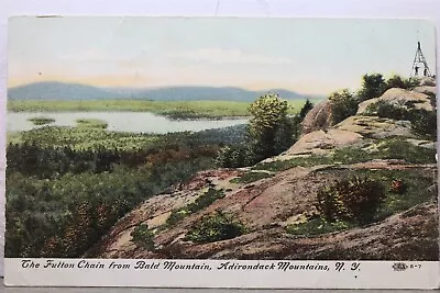 New York NY Adirondack Mountains Bald Mtn Fulton Chain Postcard Old Vintage Card • $0.50