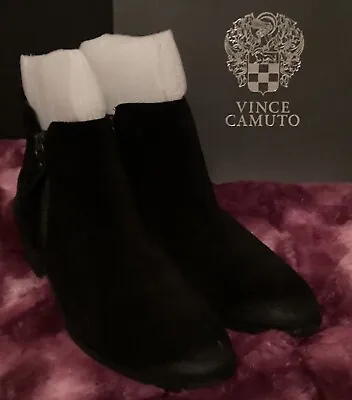 Vince Camuto Tricera Black Aged Suede Bootie Size 8 1/2 • $40