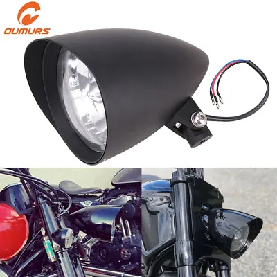 5-3/4  Motorcycle Visor Bullet Headlight Lamp For Harley Bobber Chopper Dany US • $63.87