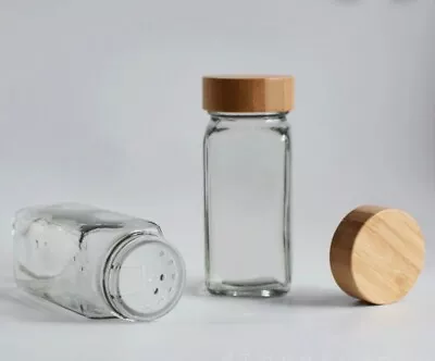 Full Set Of Reliable Glass Spice Jars - Durable - Bamboo Lids • $29.99