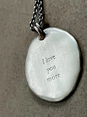 Bjørg Jewellery Black 925 Silver Long Necklace With ‘I Love You More’ Pendant • $88.41