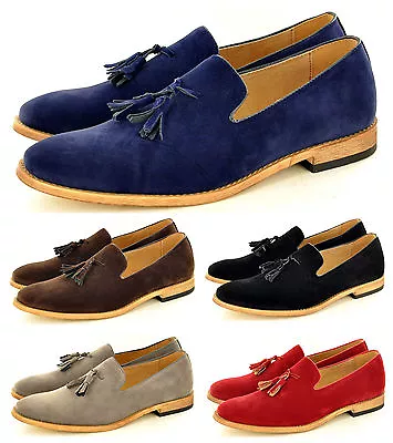 £24.99 • Buy Mens Suede Loafers Driving Shoes Tassel Design Slip On Leather Lined UK Siz 6-11