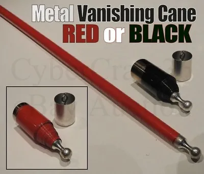 Metal Vanishing Cane Red Or Black Stage Magic Trick Pro Vanish Fancy Dress New 1 • £18.99