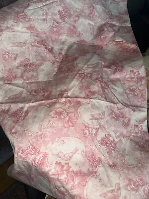 VTG Floral Bouquets & Fancies By Sharon Yenter  Pink Toile Fabric 1.5 Yards • $15.49