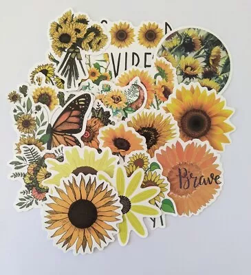 Sunflower Sticker Bomb 20x Waterproof Vinyl Stickers For Laptop Phone Furniture  • £3.29