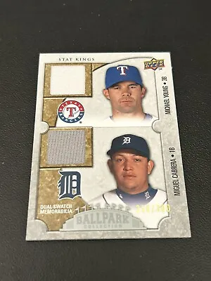 09 Upper Deck Ballpark Michael Young Miguel Cabrera Game Used Dual Swatch #/300 • $10.49