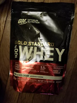 Optimum Nutrition Gold Standard Whey Protein Powder Vanilla Ice Cream 1.5lb 7/25 • $26.98