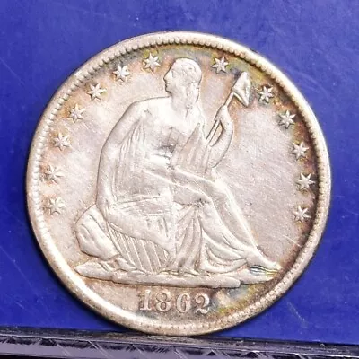 1862-S Liberty Seated Half Dollar - VF Details Repaired (#53665-L) • $112