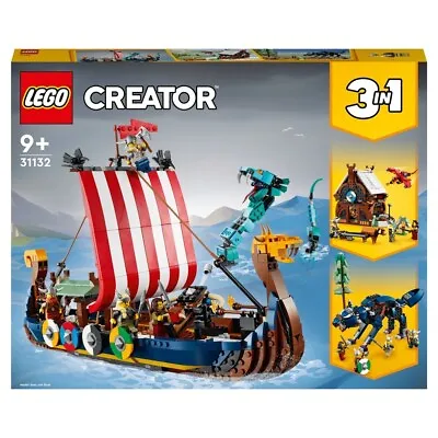 £82.90 • Buy LEGO Creator 3 In 1 31132 Viking Ship And Midgard Serpent New #