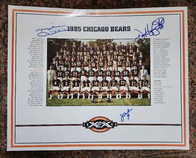 Mike Ditka Jim McMahon Dan Hampton Autographed Poster Super Bowl XX Chicago Bear • $160