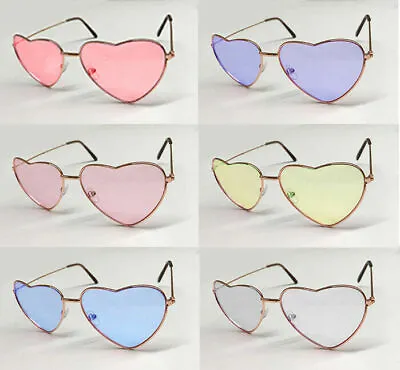£3.15 • Buy Heart Shape Glasses Sunglasses Shades 60s 70s Hippy Lennon Fancy Dress Festival 