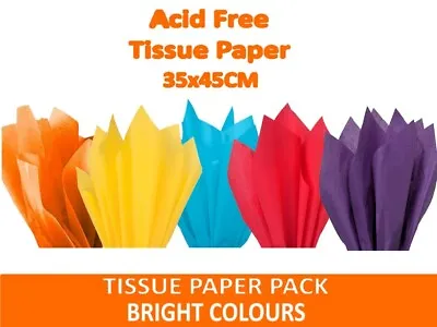 Tissue Paper Sheets BRIGHT MIX OF COLOURS  35cm X 45cm - 18gsm Acid Free • £1.65