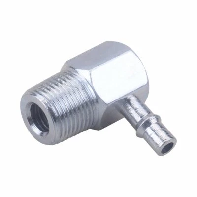 $12.99 • Buy Chrome Aluminum 90 Degree Intake Manifold Vacuum Fitting 3/8  NPT To 1/4  Barb