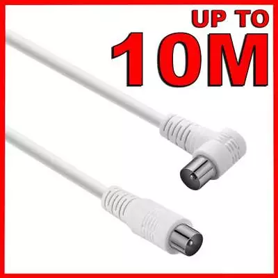 $4.89 • Buy Right Angle TV Antenna Cable Flylead Cord Aerial Coax Male PAL Lead 1m 3m 5m 10m