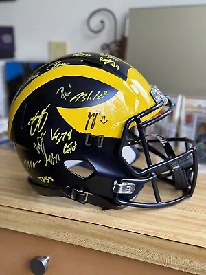 Michigan Wolverines 2023-2024 Team Signed (17) Auto Rep Speed Helmet - BAS • $650