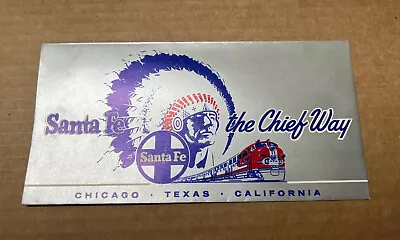 Vintage 1960s Santa Fe RR Chief Train Ticket Envelope New Old Stock • $11.95