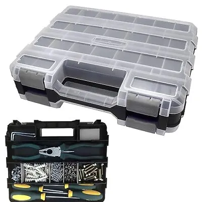 Double Side Tool Box Organizer Hardware Storage Box Portable Small Parts Orga... • $30.10