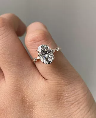 2.5Carat Oval Moissanite Forever Engagement Ring Gold Moissanite Diamond Ring • $142.04