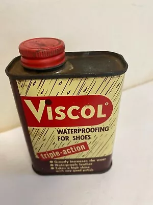 Vintage Tin Advertising VISCOL Waterproofing For Shoes 25/p90 • $10